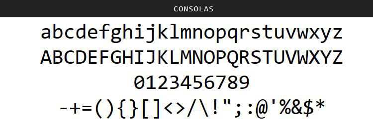 Consolas Mono free programming code fonts
