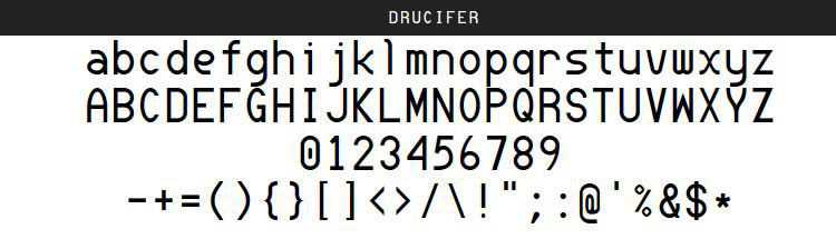 Drucifer Monospace free programming code fonts