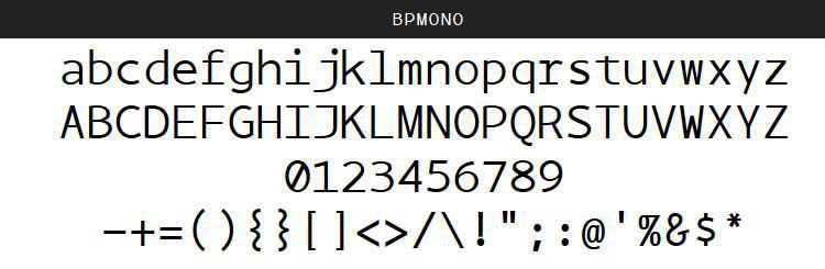 BPmono Regular Italic Bold free programming code fonts