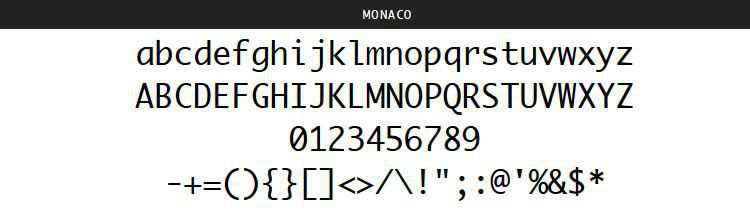 Monaco apple mac OSX free programming code fonts