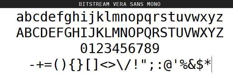 Vera Sans Mono Roman Oblique Bold free programming code fonts