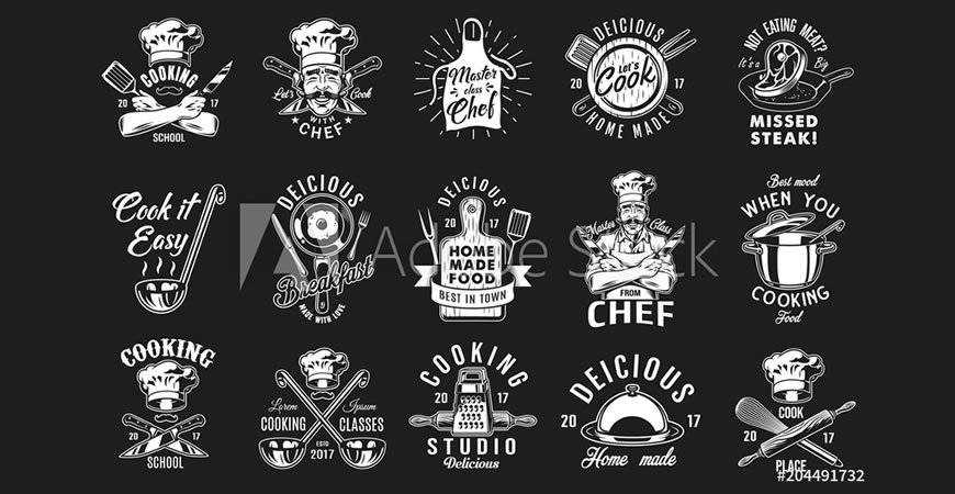 Cooking Badges Emblems Logo Templates restaurant cooking food