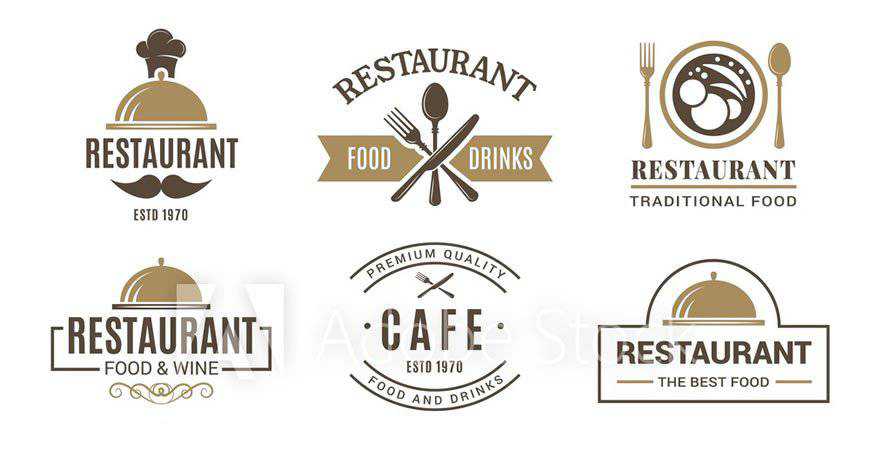 Vintage Cafe Logotype Symbols restaurant cooking food
