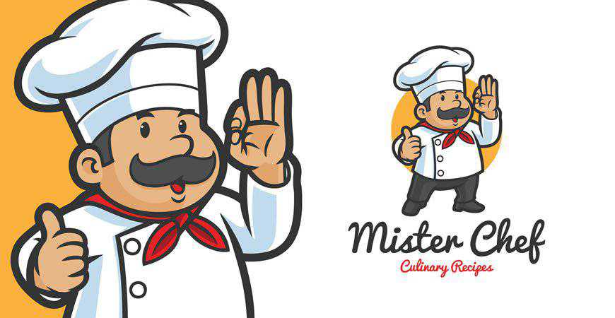 Chef Cartoon Logo Template restaurant cooking food