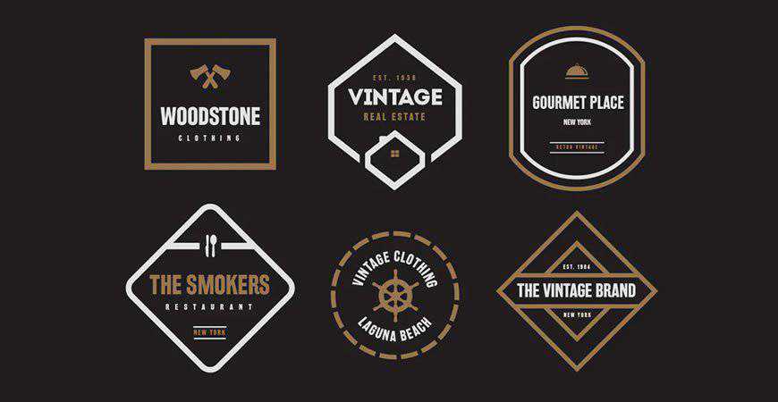 Vintage Label Badge Logo Templates restaurant cooking food