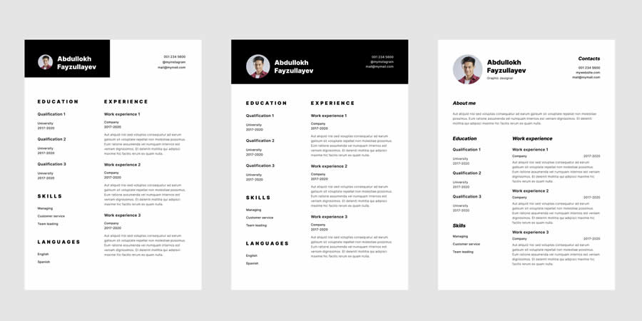A4 CV Resume CV Template Job Application Figma Design