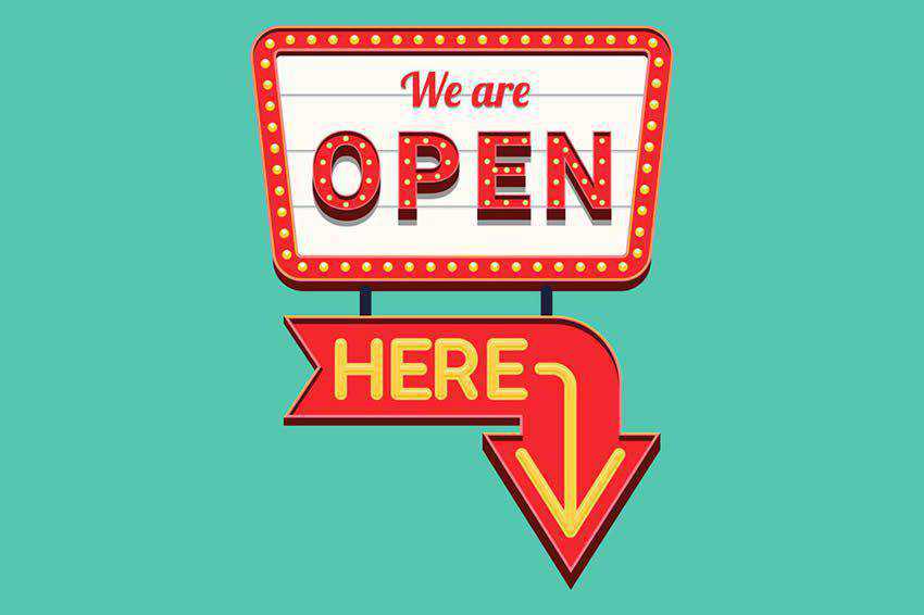open sign free vector template illustrator ai eps vintage