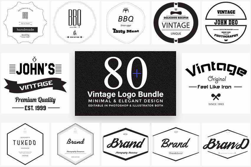 Elegant Vintage Logo free vector template illustrator ai eps vintage