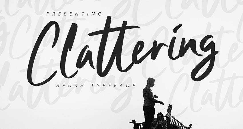 Free Clattering Brush Typeface