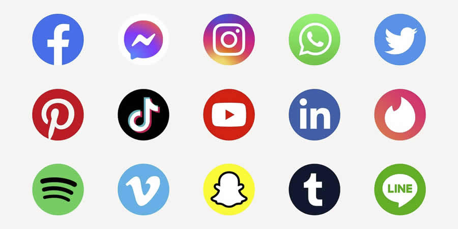 Round Vector Social Media Icons