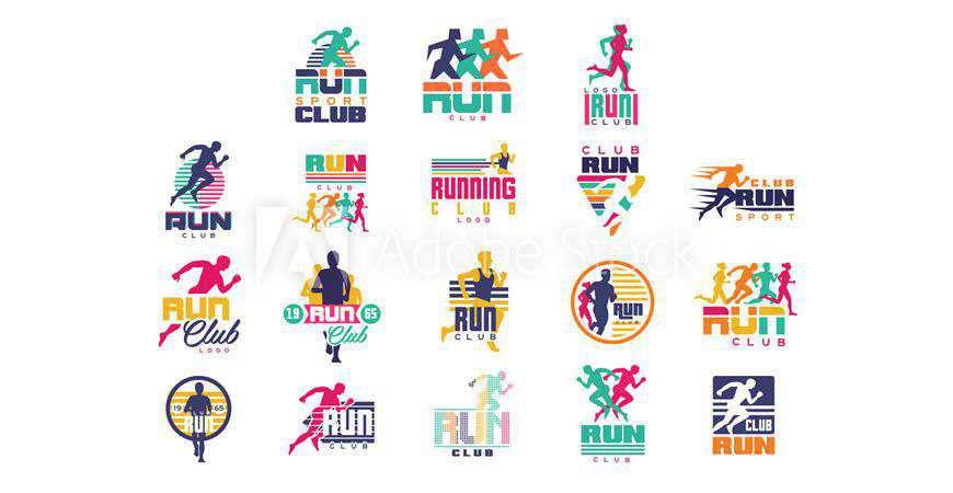 Running Athletics Club Logo Templates sport fitness work