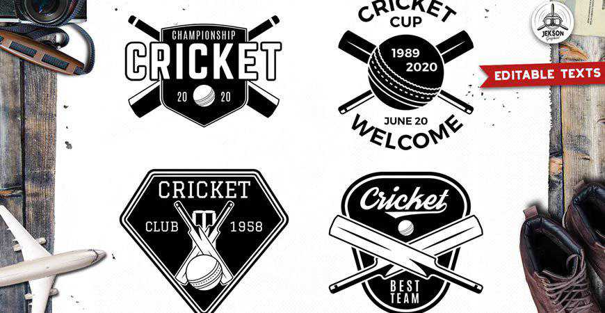 Cricket Logos Templates sport fitness work