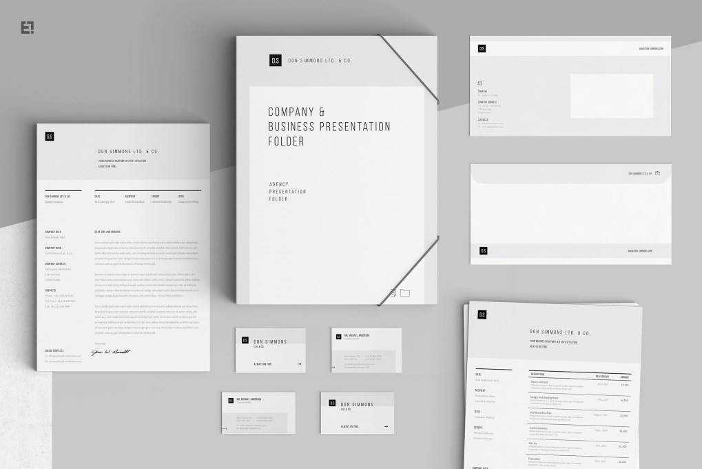 Simple Clean Modern corporate stationery business template format