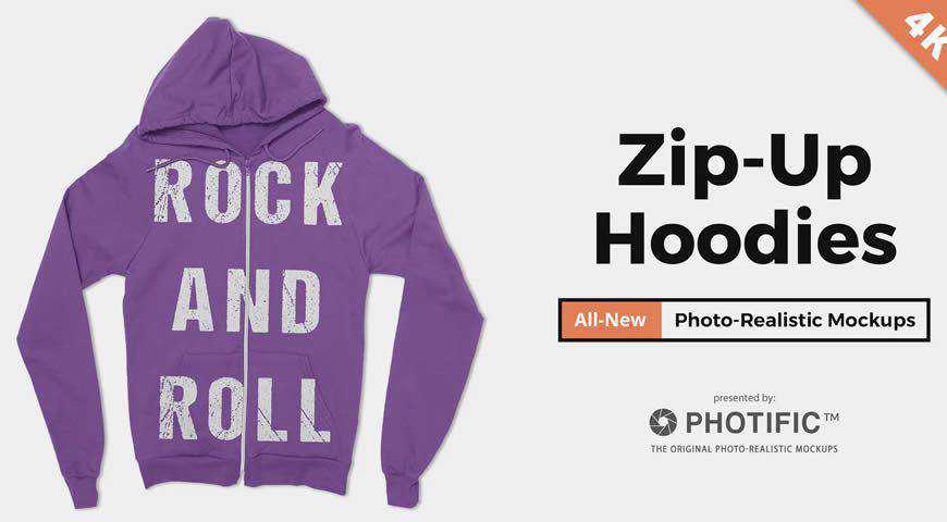 Zip-Up Hoodie Sweatshirt Photoshop PSD Mockup Template