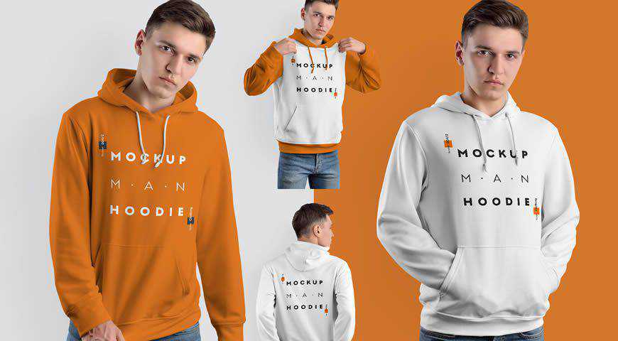 Hooded Sweatshirt Photoshop PSD Mockup Template