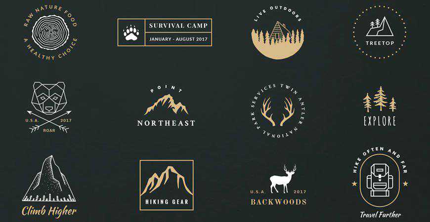 Vintage Outdoor Travel Logo Templates holiday vacation