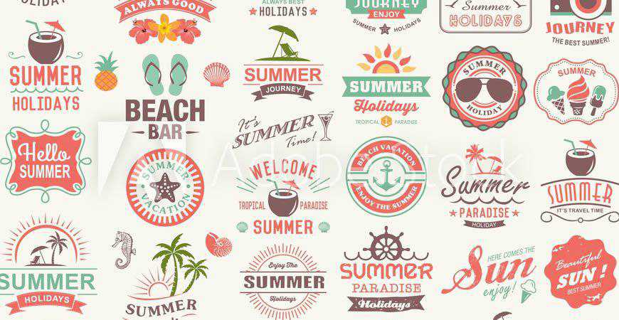 Vintage Summer Logo Templates travel holiday vacation