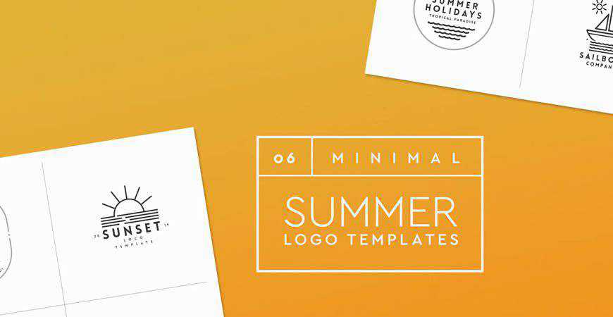 Minimal Summer Logo Templates travel holiday vacation