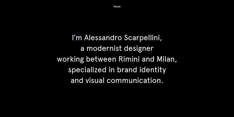 Alessandro Scarpellini ultra minimal web design