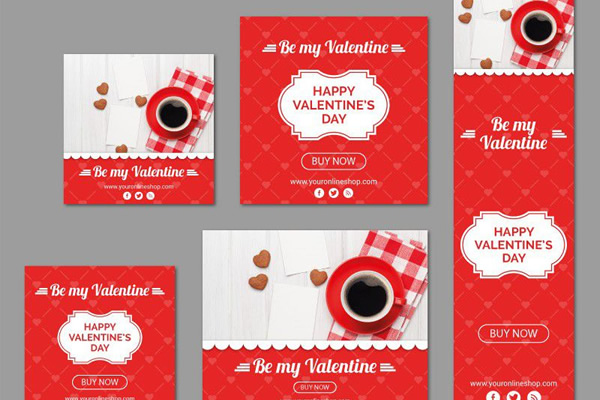 Free Valentine’s Day Vector Ad Banner Kit (AI & EPS Formats)