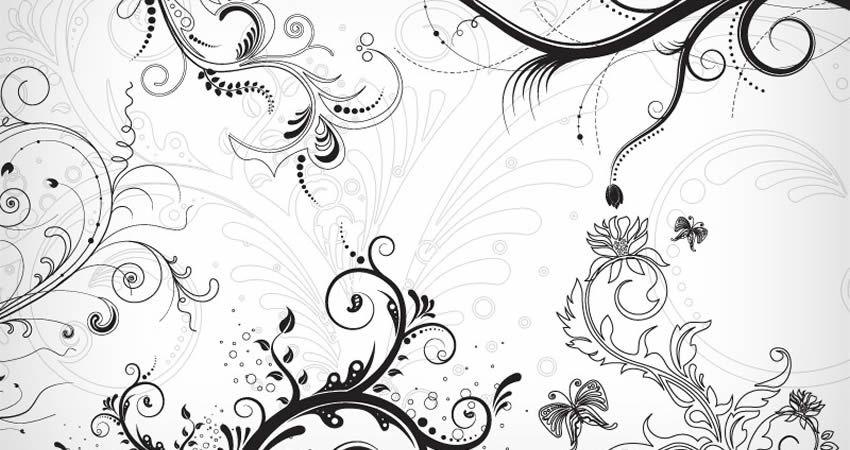 5 Floral Decorative Vector Ornaments template free illustrator