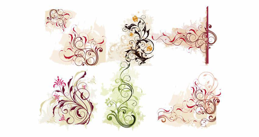Swirl Flower vector template free illustrator