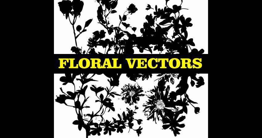 Floral Silhouette vector template free illustrator