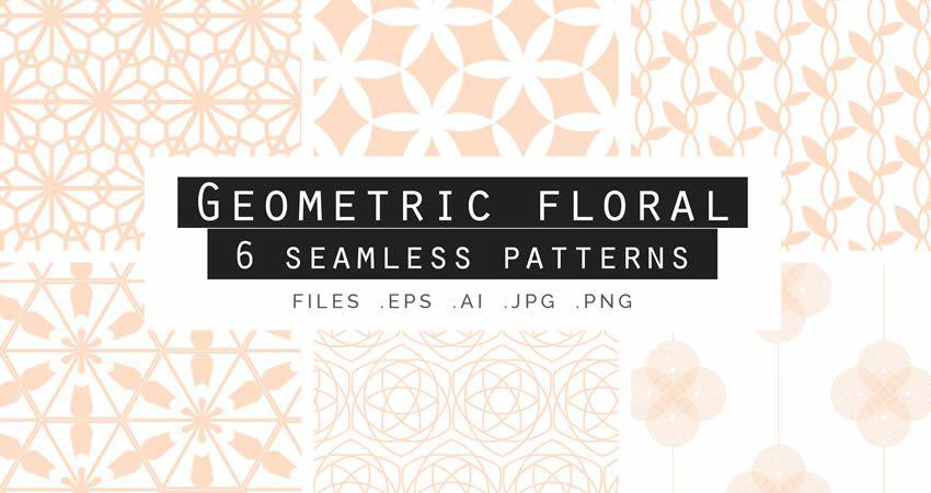 Geometric Floral Seamless vector template free illustrator