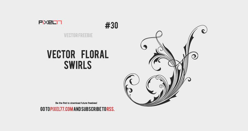 Floral Swirls vector template free illustrator