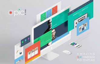 Opic Modern Flat Onepage PSD Template