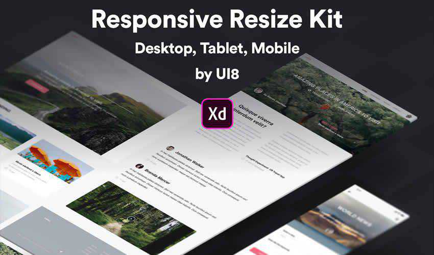 Resize Kit Adobe XD website responsive mockup template web design edit free