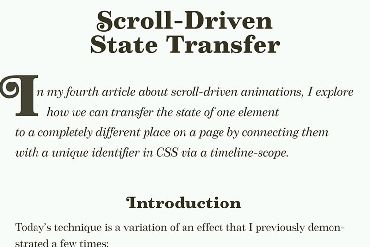 Scroll-Driven State Transfer
