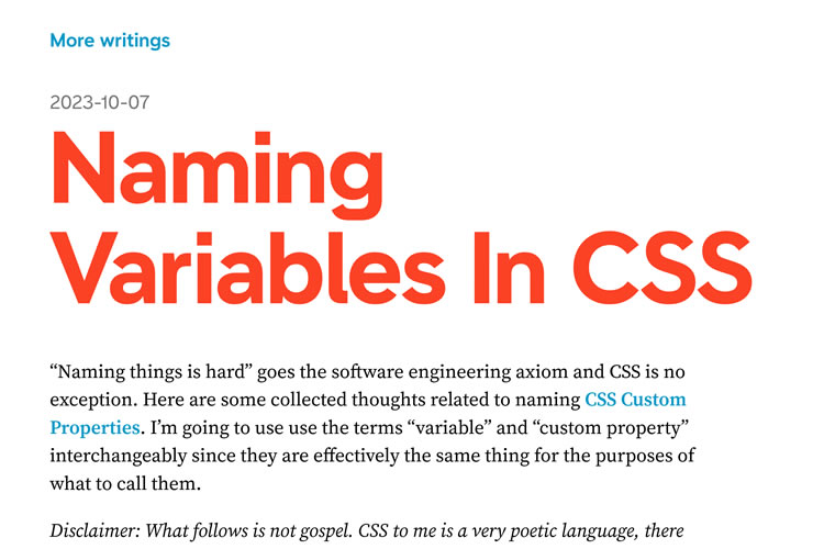 Naming Variables In CSS