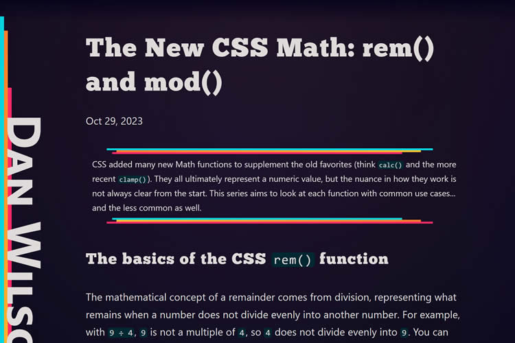 The New CSS Math: rem() and mod()
