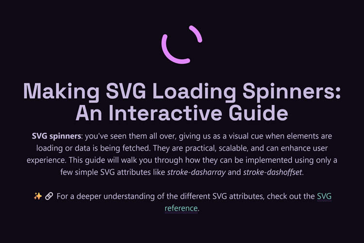 An Interactive Guide to Making SVG Loading Spinners