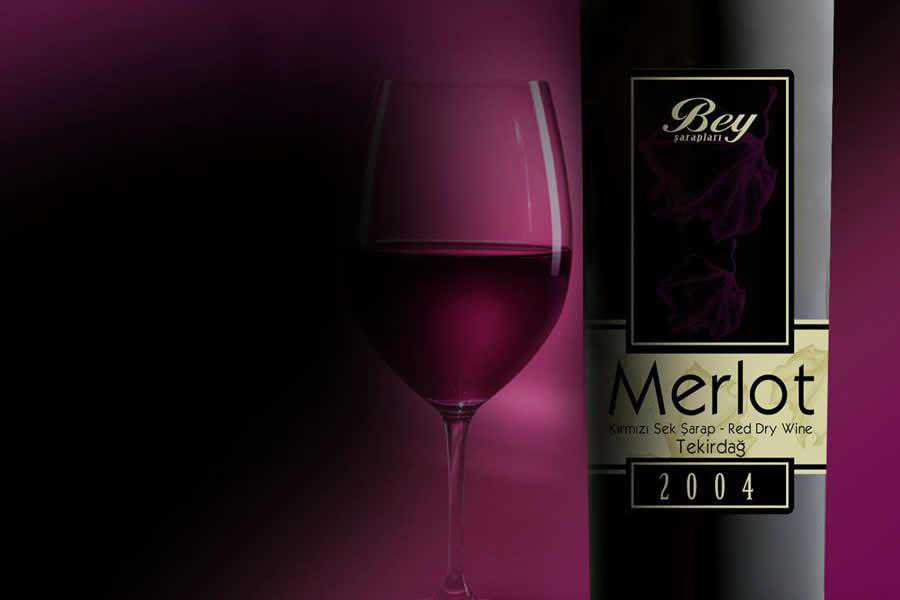 Bey Merlot wine label design inspiration