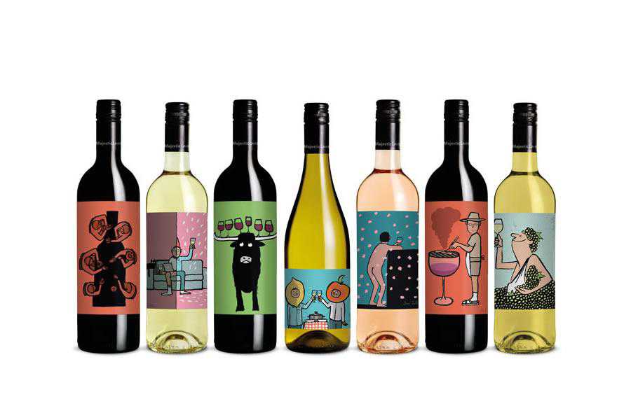 Majestic Loves wine label design inspiration