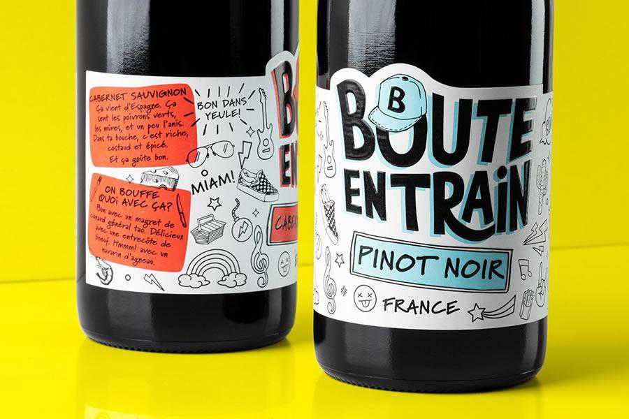 Boute en Train wine label design inspiration