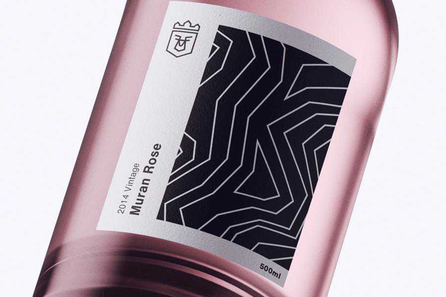 Muran Rose Bottle wine label design inspiration